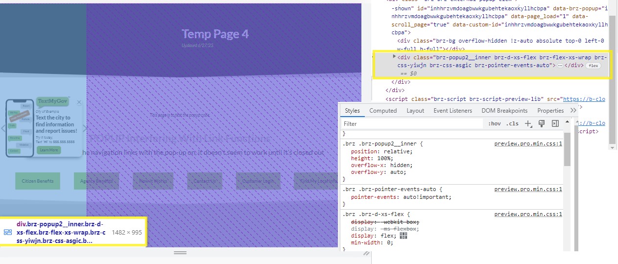 popup overlay issue