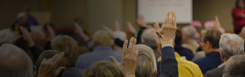 People raising hands