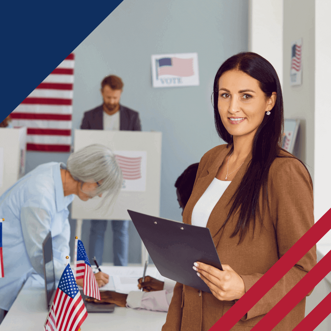Lady running an election