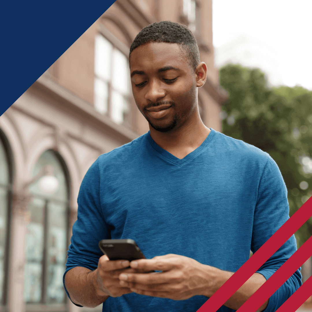 Man texting an elections question