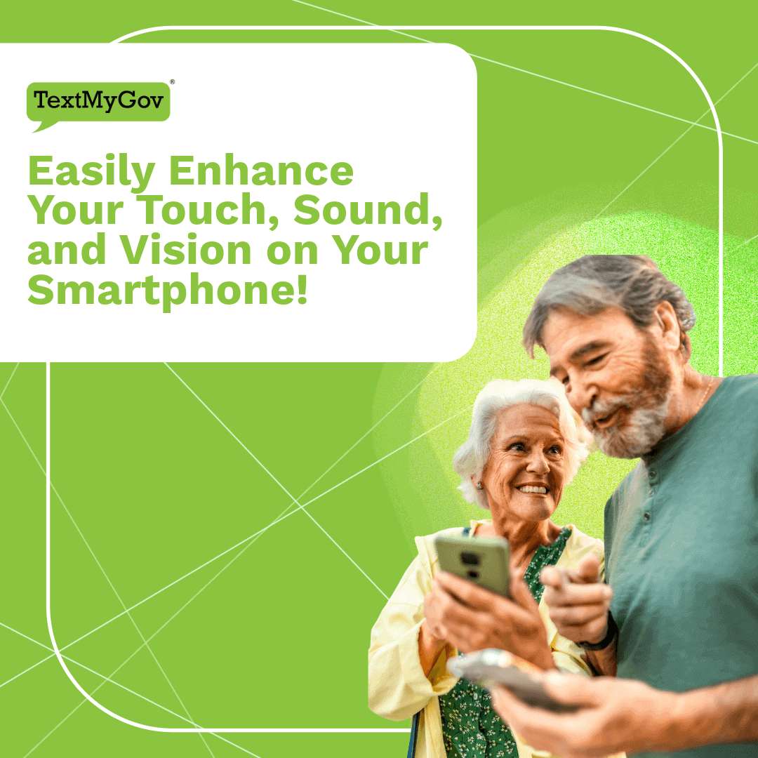 Green background with people on phones.